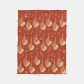 マンドリンと音楽ノート フリースブランケット (正面)