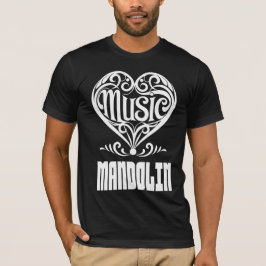 マンドリンの愛好家のための優雅なスクロールハート Tシャツ