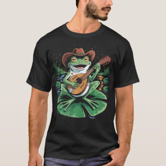 マンドリンを演奏するカエル ブルグラス Tシャツ