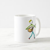 マンドリンを演奏する棒人間 コーヒーマグカップ (正面右)