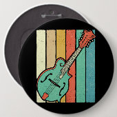 マンドリンプレイヤーファンキーレトロブルーグラスマンドリンムス 缶バッジ (正面&裏面)