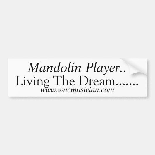 マンドリンプレーヤーのステッカー バンパーステッカー (正面)