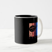 マンドリンプレーヤーミュージシャンブルーグラス音楽 ツートーンマグカップ (正面右)