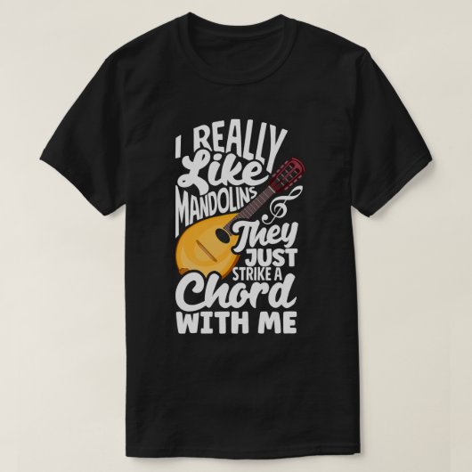 マンドリン恋人マンドリン私は本当にマンドリンが好き Tシャツ (デザイン正面)