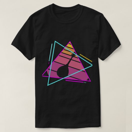 マンドリン恋人レトロクラシックヴィンテージマンドリ遊ン Tシャツ (デザイン正面)