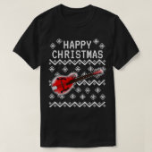 マンドリン愛好家の醜いクリスマスマンドリン奏者M Tシャツ (デザイン正面)