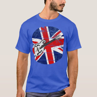 マンドリン英国国旗のイギリスマンドリン奏者イギリス音楽 Tシャツ