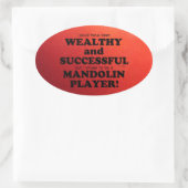 マンドリン裕福で成功したオーバルステッカー 楕円形シール (バッグ)