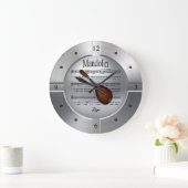 マンドリン〜シート音楽~銀色のブラッシング〜 ラージ壁時計 (ホーム)