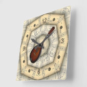 マンドリン〜奇妙なミュージカルデザイン〜ユニーク〜 スクエア壁時計 (傾斜)