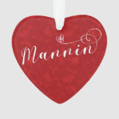 マンニン、マン国旗のハート、マンクス オーナメント (正面)