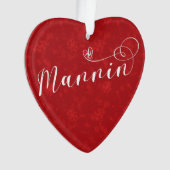 マンニン、マン国旗のハート、マンクス オーナメント (正面)