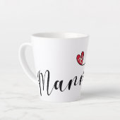 マンニン、マン国旗のハート、マンクス カフェラテマグ (左アングル)