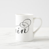 マンニン、マン国旗のハート、マンクス ボーンチャイナマグカップ (右)