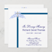 マンネイビーブルークロスモーニングカード 招待状 (正面/裏面)