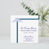 マンネイビーブルークロスモーニングカード 招待状 (スタンド正面)