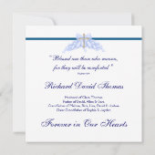 マンネイビーブルークロスモーニングカード 招待状 (裏面)