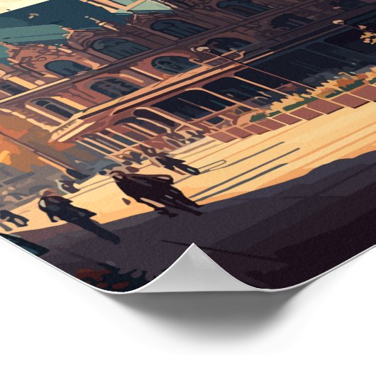 マンハイムドイツトラベルアートヴィンテージイラストレーション ポスター (角)