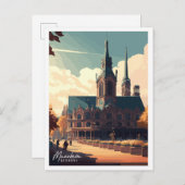 マンハイムドイツヴィンテージ旅行イラストレーション ポストカード (正面/裏面)