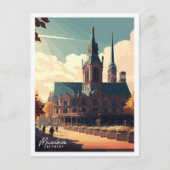 マンハイムドイツヴィンテージ旅行イラストレーション ポストカード (正面)