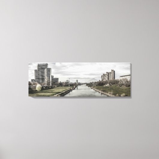 マンハイムネッカー川(Neckarpromenade) キャンバスプリント (正面)