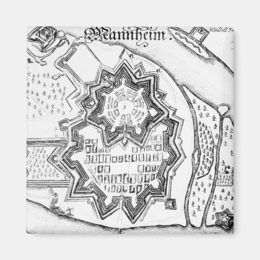 マンハイム,ドイツ1690の計画 マグネット (正面)