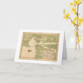 マンハッタンおよびニューヨークシティの地域1639年の地図 カード (黄色い花)