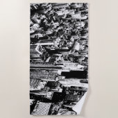 マンハッタンから空 ビーチタオル (正面)