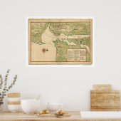 マンハッタンとニューヨークの地図1639 ポスター (キッチン)