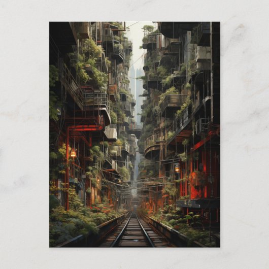 マンハッタンとバンコクの未来的な融合 ポストカード (正面)