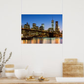 マンハッタンとブルックリンブリッジの夕暮れ ポスター (キッチン)