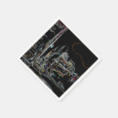 マンハッタンのカラフルなスカイライン スタンダードカクテルナプキン (角)