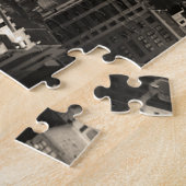 マンハッタンのスカイライン、黒と白の空中。 ジグソーパズル (側面)