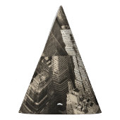 マンハッタンのスカイライン、黒と白の空中。 パーティーハット (左)