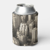 マンハッタンのスカイライン、黒と白の空中。 缶クーラー (缶正面)