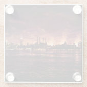 マンハッタンの後ろの7月4日の花火 ガラスコースター (裏面)