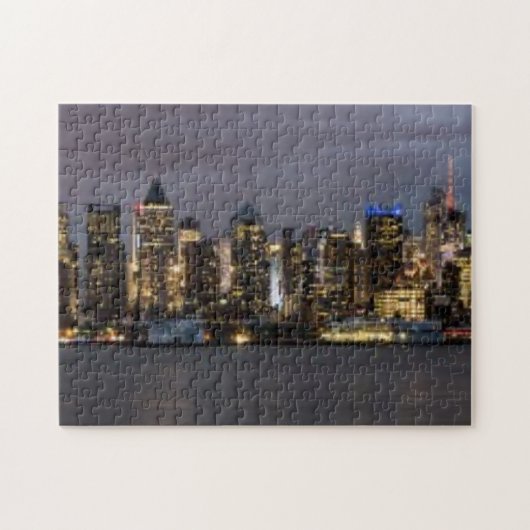 マンハッタンの早い夕べの全景 ジグソーパズル (横)