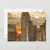 マンハッタンの朝の日の出ハート ポストカード (正面/裏面)