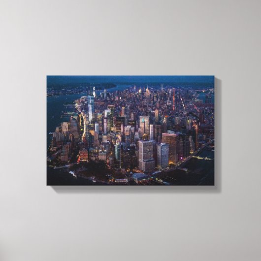 マンハッタンの空中表示 キャンバスプリント (正面)
