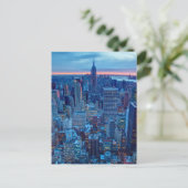 マンハッタンの超高層ビルが灯されている ポストカード (スタンド正面)