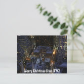 マンハッタンの隠れたクリスマスツリーを夜に ポストカード (スタンド正面)