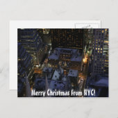 マンハッタンの隠れたクリスマスツリーを夜に ポストカード (正面/裏面)