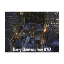 マンハッタンの隠れたクリスマスツリーを夜に