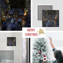 マンハッタンの隠れたクリスマスツリーを夜に