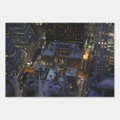 マンハッタンの隠れたクリスマスツリーを夜に ラッピングペーパーシート (正面2)