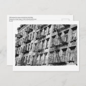 マンハッタンはがき内のテネメント火災エスケープ ポストカード (正面/裏面)