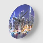 マンハッタンアットナイト ラウンド壁時計 (傾斜)