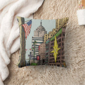 マンハッタンウィンターニューヨーククリスマスイラストレーション クッション (ブランケット)