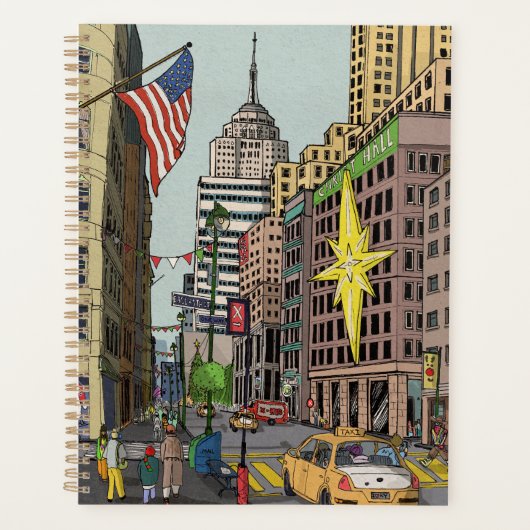 マンハッタンウィンターニューヨーククリスマスイラストレーション プランナー手帳 (正面)
