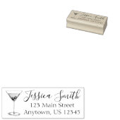 マンハッタンカクテルグラス混合ドリンクアドレス ラバースタンプ (押印)